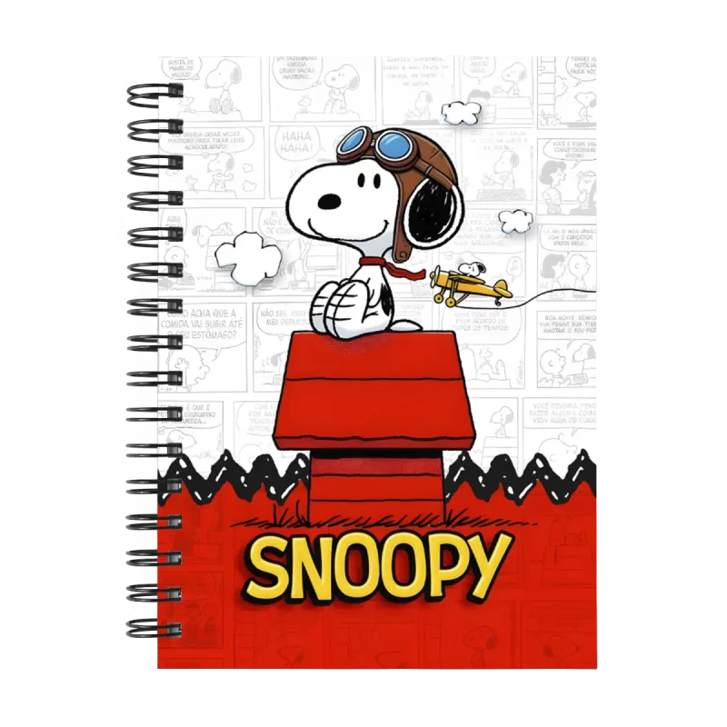 Cuaderno Snoopy personalizado M02 en tamaño A5 con tapas duras y hojas a elección
