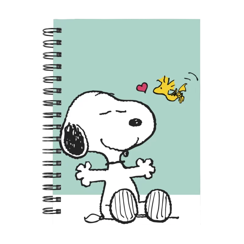 Cuaderno Snoopy personalizado M07 en tamaño A5 con tapas duras y hojas a elección