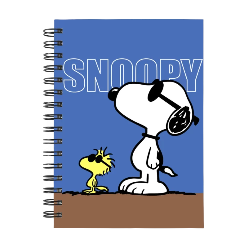 Cuaderno Snoopy personalizado M08 en tamaño A5 con tapas duras y hojas a elección