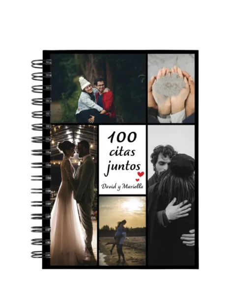 libro 100 citas juntos M63 portada personalizada