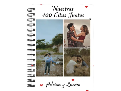 libro 100 citas juntos M65 portada personalizada
