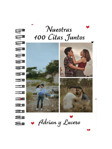 libro 100 citas juntos M65 portada personalizada