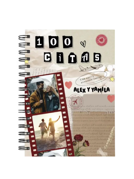 libro 100 citas juntos M67 portada personalizada