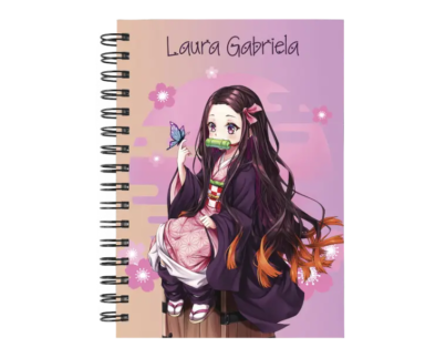 Cuaderno Nezuko Kamado personalizado M03 en tamaño A5 con tapas duras y hojas a elección