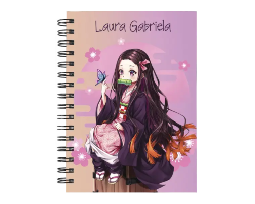 Cuaderno Nezuko Kamado personalizado M03 en tamaño A5 con tapas duras y hojas a elección