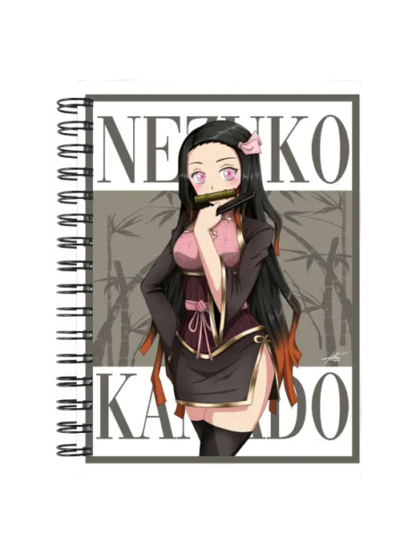 Cuaderno Nezuko Kamado personalizado M04 en tamaño A5 con tapas duras y hojas a elección