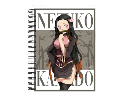 Cuaderno Nezuko Kamado personalizado M04 en tamaño A5 con tapas duras y hojas a elección