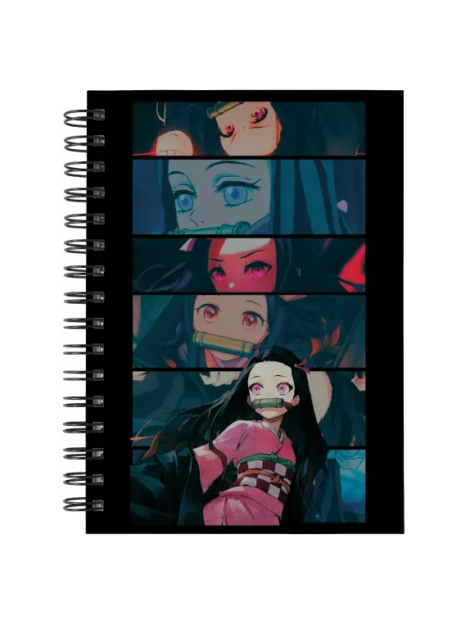 Cuaderno Nezuko Kamado personalizado M05 en tamaño A5 con tapas duras y hojas a elección