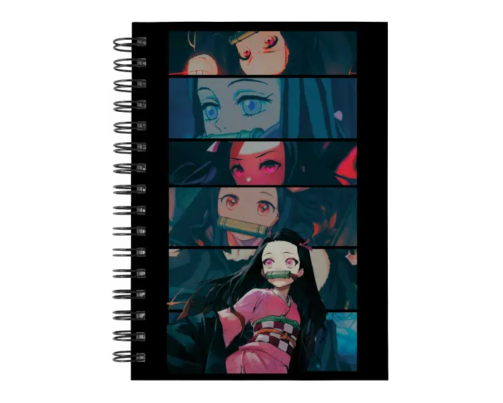 Cuaderno Nezuko Kamado personalizado M05 en tamaño A5 con tapas duras y hojas a elección