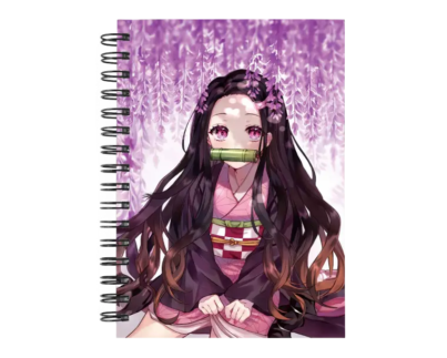 Cuaderno Nezuko Kamado personalizado M07 en tamaño A5 con tapas duras y hojas a elección