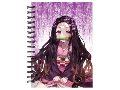 Cuaderno Nezuko Kamado personalizado M07 en tamaño A5 con tapas duras y hojas a elección
