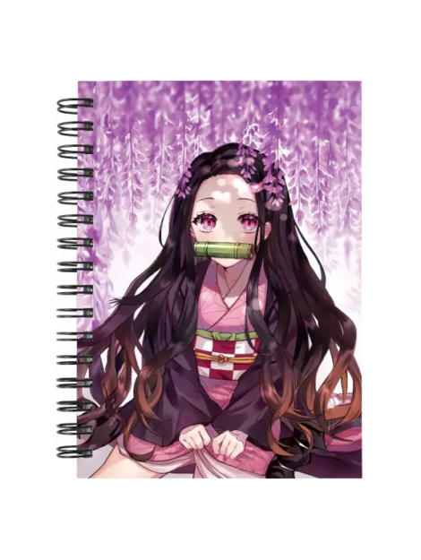 Cuaderno Nezuko Kamado personalizado M07 en tamaño A5 con tapas duras y hojas a elección