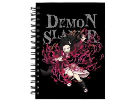 Cuaderno Nezuko Kamado personalizado M08 en tamaño A5 con tapas duras y hojas a elección