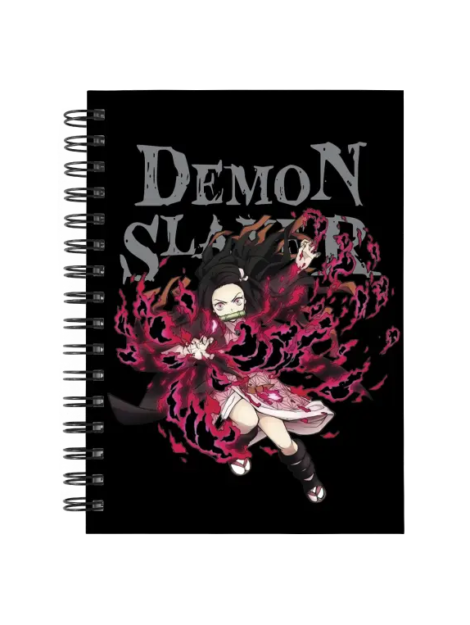 Cuaderno Nezuko Kamado personalizado M08 en tamaño A5 con tapas duras y hojas a elección