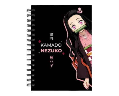 Cuaderno Nezuko Kamado personalizado M09 en tamaño A5 con tapas duras y hojas a elección