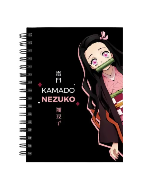 Cuaderno Nezuko Kamado personalizado M09 en tamaño A5 con tapas duras y hojas a elección