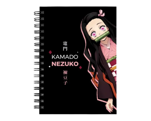 Cuaderno Nezuko Kamado personalizado M09 en tamaño A5 con tapas duras y hojas a elección