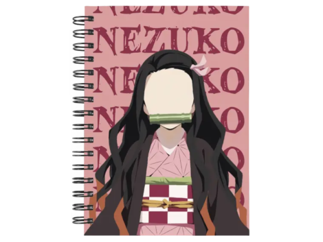 Cuaderno Nezuko Kamado personalizado M10 en tamaño A5 con tapas duras y hojas a elección