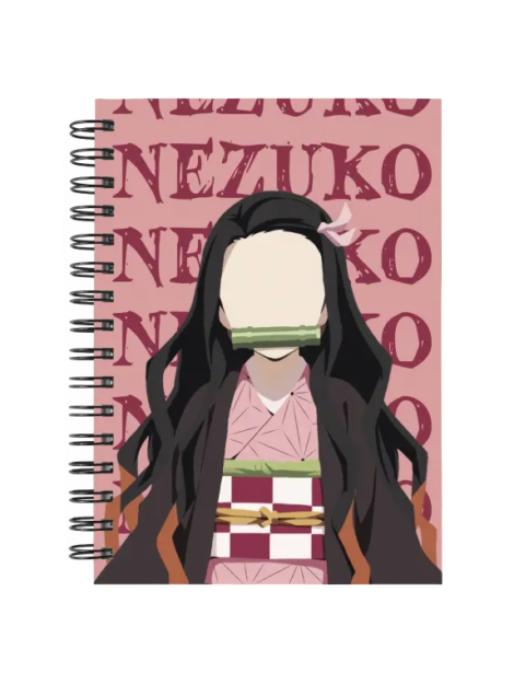 Cuaderno Nezuko Kamado personalizado M10 en tamaño A5 con tapas duras y hojas a elección