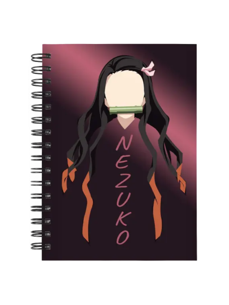 Cuaderno Nezuko Kamado personalizado M11 en tamaño A5 con tapas duras y hojas a elección