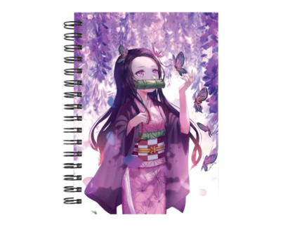 Cuaderno Nezuko Kamado personalizado M12 en tamaño A5 con tapas duras y hojas a elección