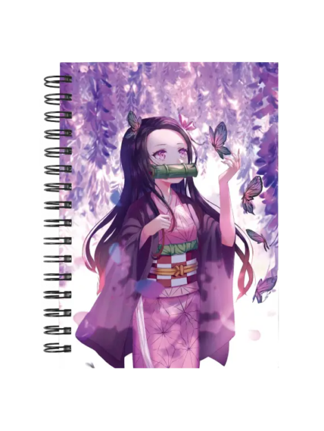 Cuaderno Nezuko Kamado personalizado M12 en tamaño A5 con tapas duras y hojas a elección