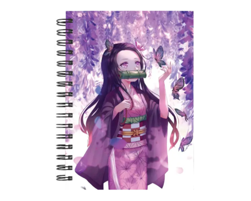 Cuaderno Nezuko Kamado personalizado M12 en tamaño A5 con tapas duras y hojas a elección