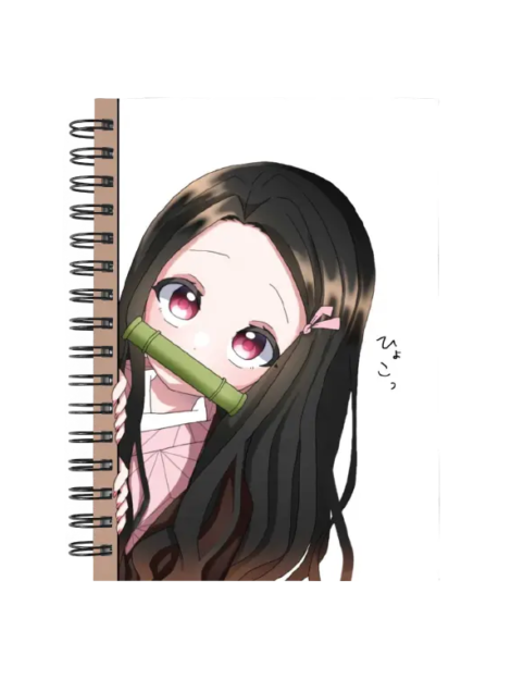 Cuaderno Nezuko Kamado personalizado M14 en tamaño A5 con tapas duras y hojas a elección