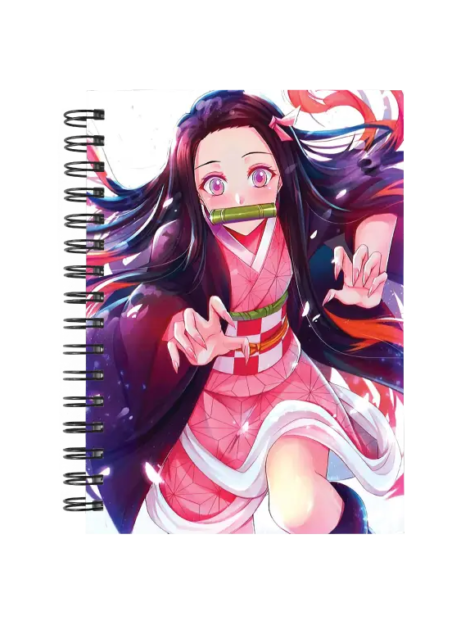 Cuaderno Nezuko Kamado personalizado M15 en tamaño A5 con tapas duras y hojas a elección