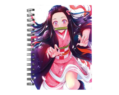 Cuaderno Nezuko Kamado personalizado M15 en tamaño A5 con tapas duras y hojas a elección