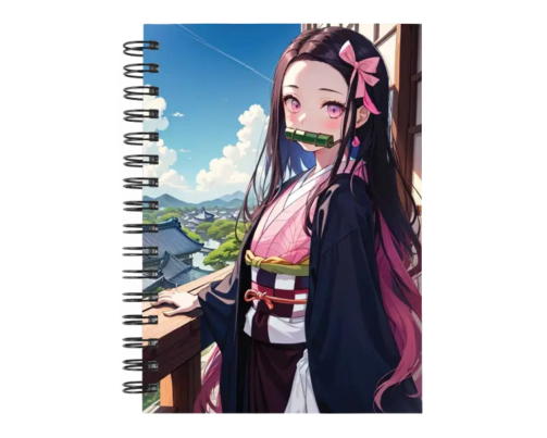 Cuaderno Nezuko Kamado personalizado M16 en tamaño A5 con tapas duras y hojas a elección