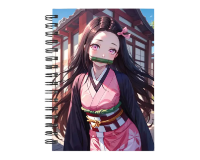 Cuaderno Nezuko Kamado personalizado M17 en tamaño A5 con tapas duras y hojas a elección