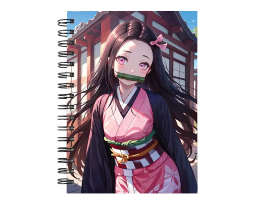 Cuaderno Nezuko Kamado personalizado M17 en tamaño A5 con tapas duras y hojas a elección