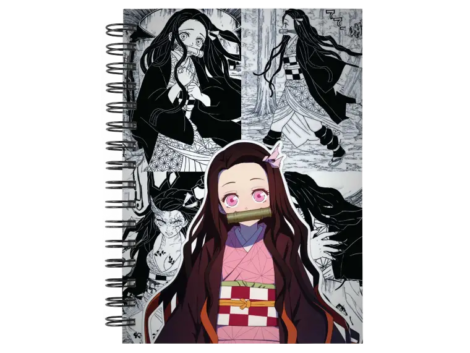Cuaderno Nezuko Kamado personalizado M18 en tamaño A5 con tapas duras y hojas a elección