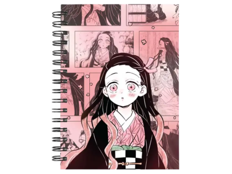 Cuaderno Nezuko Kamado personalizado M19 en tamaño A5 con tapas duras y hojas a elección