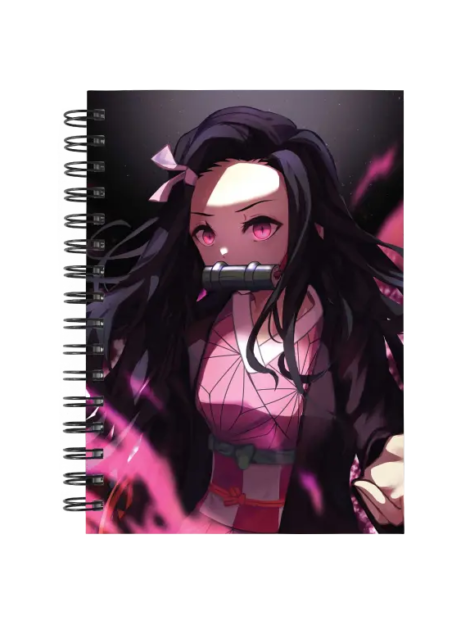 Cuaderno Nezuko Kamado personalizado M20 en tamaño A5 con tapas duras y hojas a elección