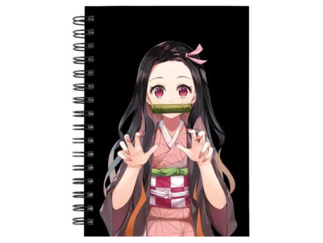 Cuaderno Nezuko Kamado personalizado M21 en tamaño A5 con tapas duras y hojas a elección