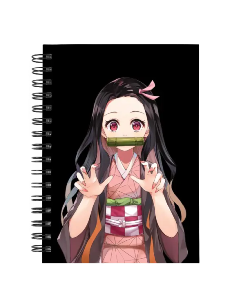Cuaderno Nezuko Kamado personalizado M21 en tamaño A5 con tapas duras y hojas a elección