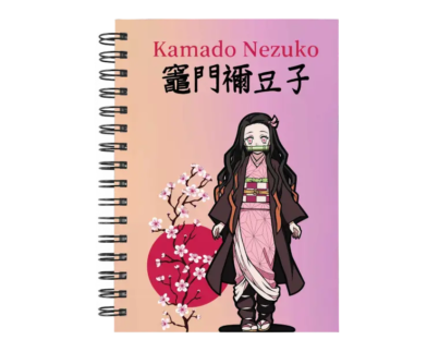 Cuaderno Nezuko Kamado personalizado M22 en tamaño A5 con tapas duras y hojas a elección