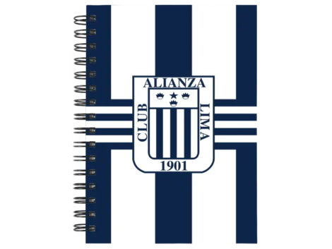 Cuaderno Alianza Lima personalizado M01 en tamaño A5 con tapas duras y hojas a elección