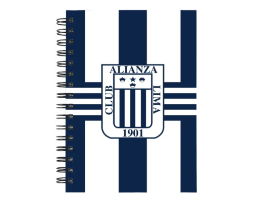 Cuaderno Alianza Lima personalizado M01 en tamaño A5 con tapas duras y hojas a elección