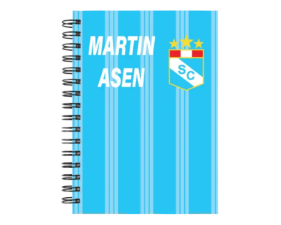 Cuaderno Sporting Cristal personalizado M01 en tamaño A5 con tapas duras y hojas a elección