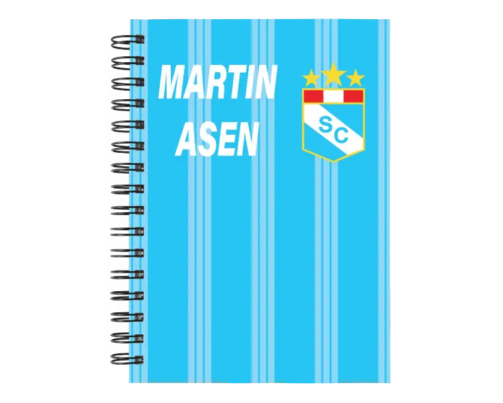 Cuaderno Sporting Cristal personalizado M01 en tamaño A5 con tapas duras y hojas a elección