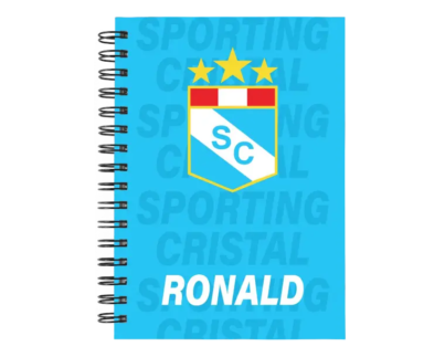 Cuaderno Sporting Cristal personalizado M02 en tamaño A5 con tapas duras y hojas a elección