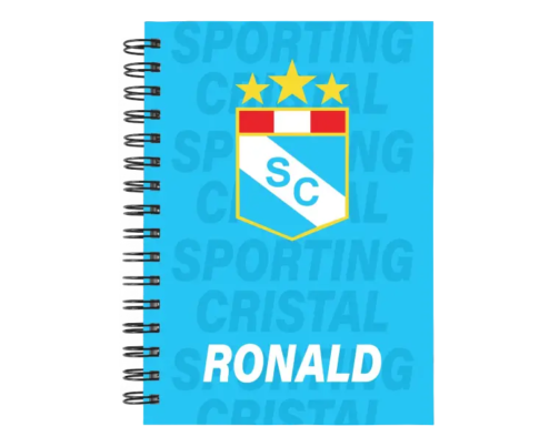 Cuaderno Sporting Cristal personalizado M02 en tamaño A5 con tapas duras y hojas a elección