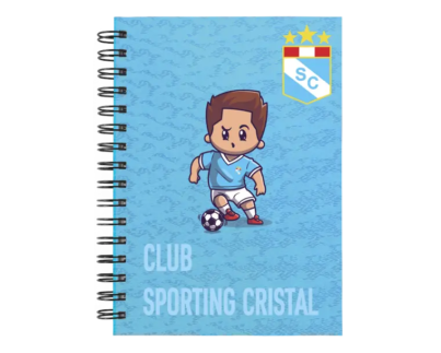Cuaderno Sporting Cristal personalizado M03 en tamaño A5 con tapas duras y hojas a elección