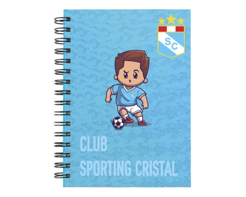Cuaderno Sporting Cristal personalizado M03 en tamaño A5 con tapas duras y hojas a elección