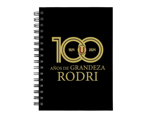 Cuaderno Universitario de Deportes Centenario en tamaño A5 con tapas duras y hojas a elección