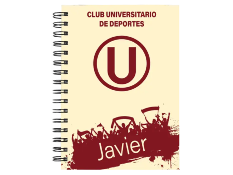 Cuaderno Universitario de Deportes personalizado M01 en tamaño A5 con tapas duras y hojas a elección