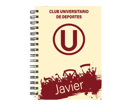 Cuaderno Universitario de Deportes personalizado M01 en tamaño A5 con tapas duras y hojas a elección